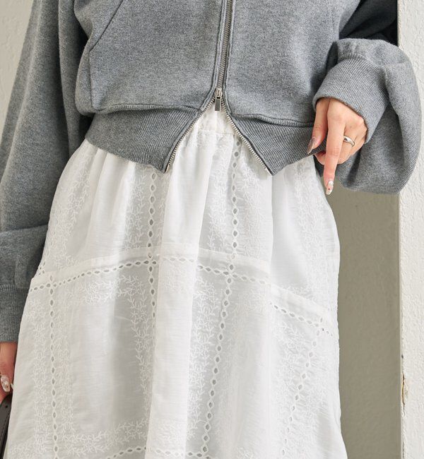  「エンブロイダリー ヘムスカート」|スカート|