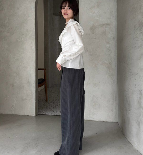  「【@lily.s_y企画】Vフリルシェイプブラウス」|シャツ・ブラウス|