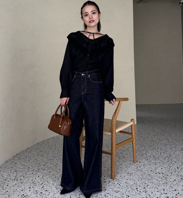  「【@lily.s_y企画】Vフリルシェイプブラウス」|シャツ・ブラウス|