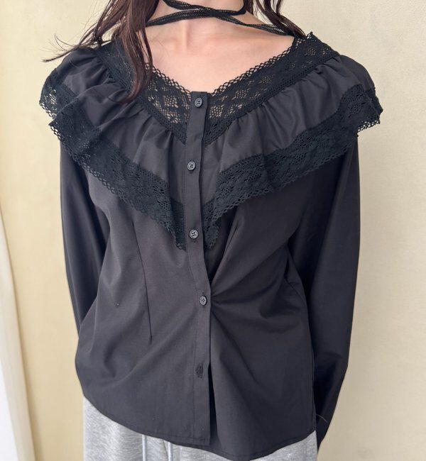  「【@lily.s_y企画】Vフリルシェイプブラウス」|シャツ・ブラウス|