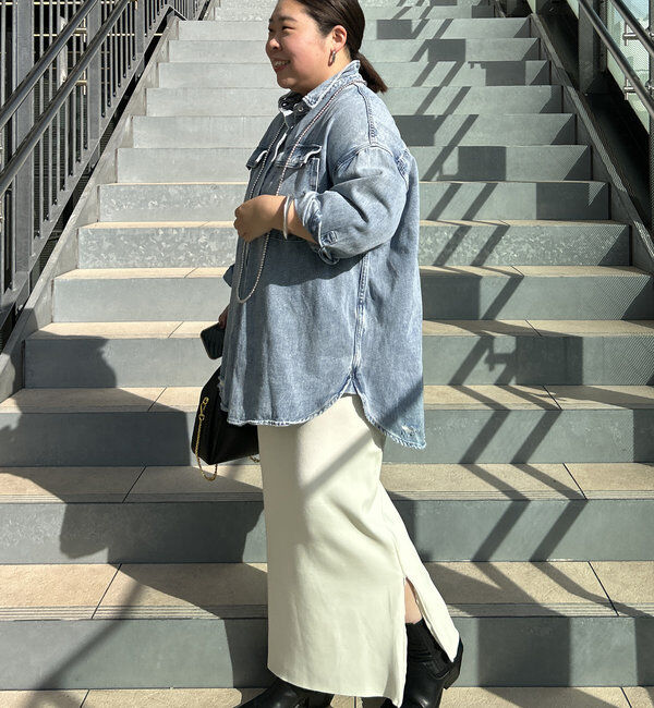  「【Lサイズも登場！】ポンチZIPタイトスカート」|スカート|