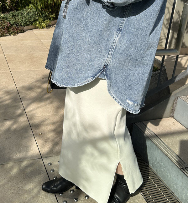  「【Lサイズも登場！】ポンチZIPタイトスカート」|スカート|