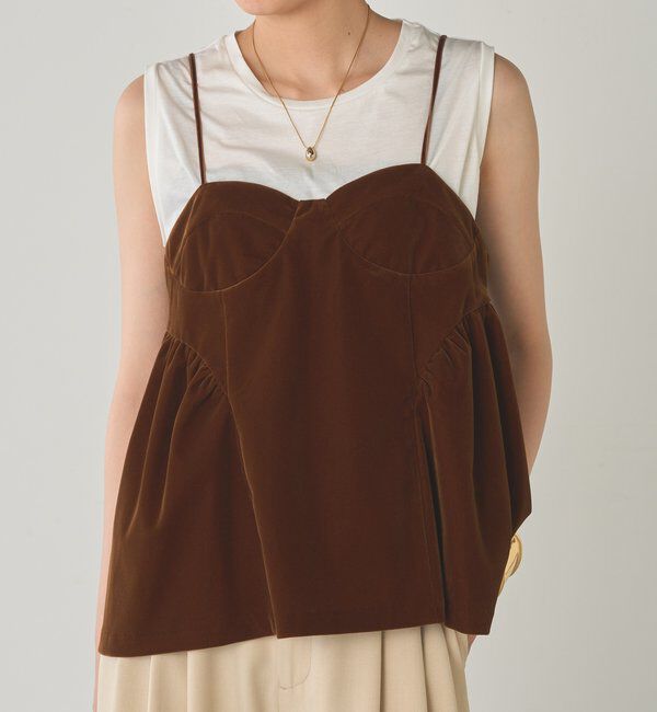  「ベルベットキャミブラウス」|シャツ・ブラウス|ブラウン