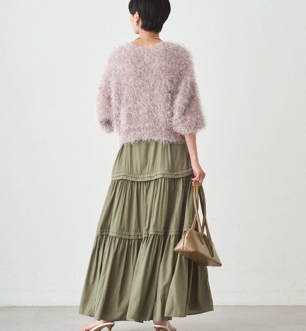  「サテンティアードキャミワンピース」|ワンピース|