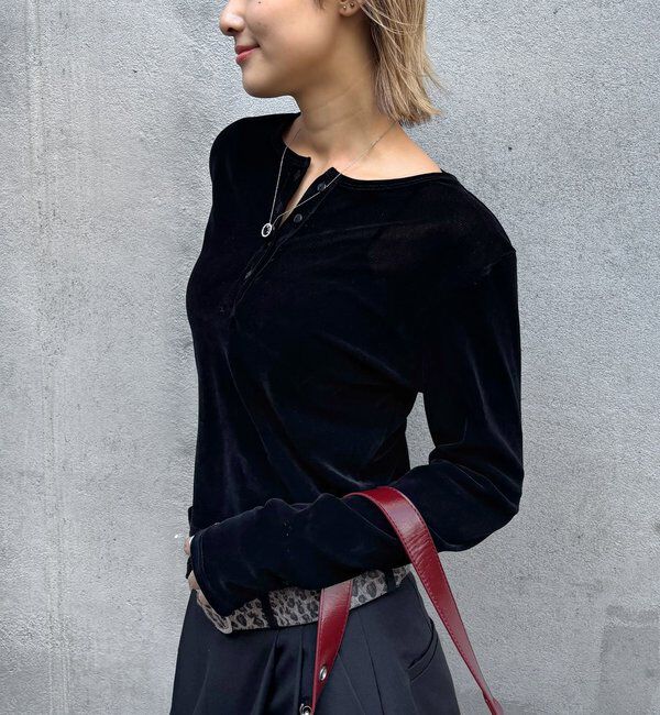  「フロッキーメッシュ ヘンリートップス」|Tシャツ・カットソー|