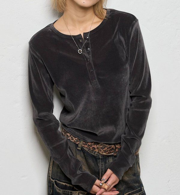  「フロッキーメッシュ ヘンリートップス」|Tシャツ・カットソー|