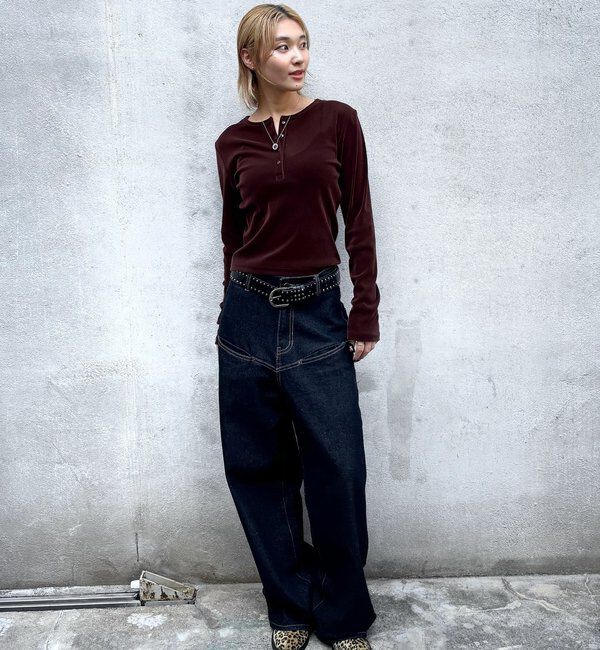  「フロッキーメッシュ ヘンリートップス」|Tシャツ・カットソー|