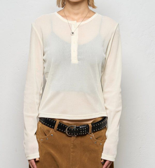  「フロッキーメッシュ ヘンリートップス」|Tシャツ・カットソー|