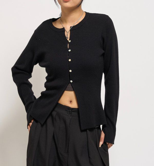  「RIBBED KINT NARROW CARDIGAN」|カーディガン|