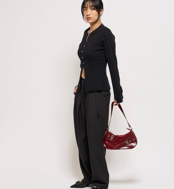  「RIBBED KINT NARROW CARDIGAN」|カーディガン|