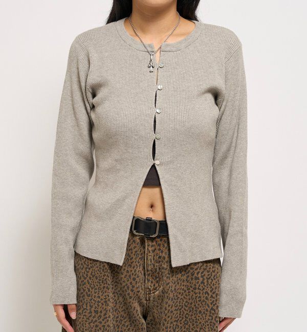  「RIBBED KINT NARROW CARDIGAN」|カーディガン|