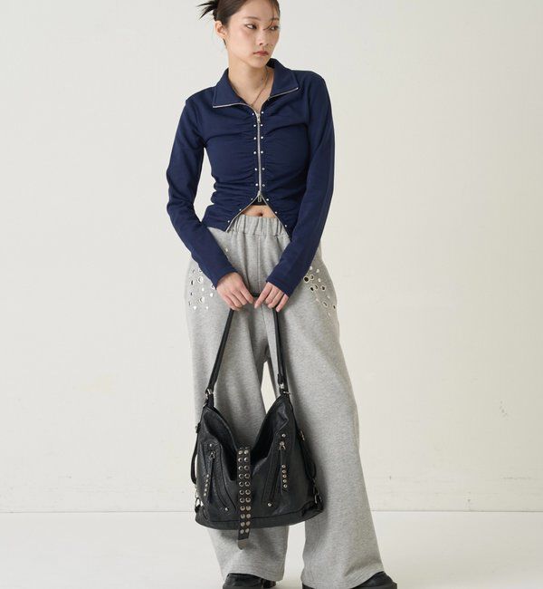  「2-WAY DOT STUDS RING BAG」|ショルダー・メッセンジャー|