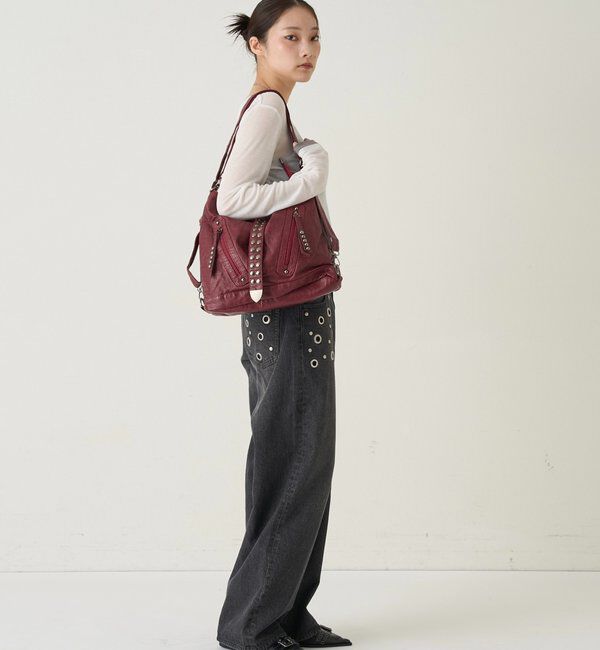  「2-WAY DOT STUDS RING BAG」|ショルダー・メッセンジャー|