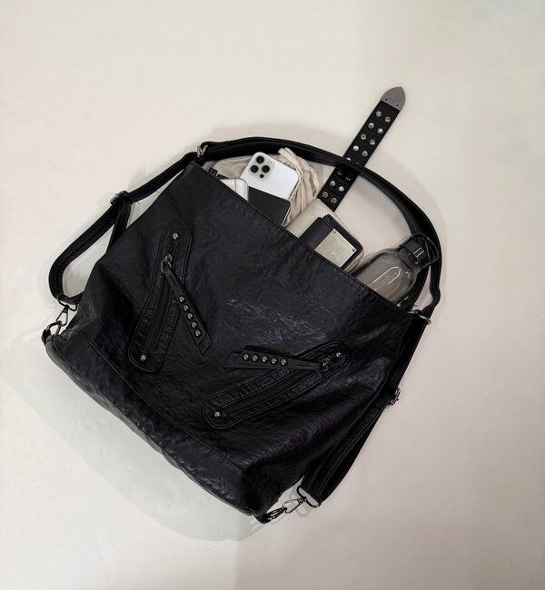  「2-WAY DOT STUDS RING BAG」|ショルダー・メッセンジャー|