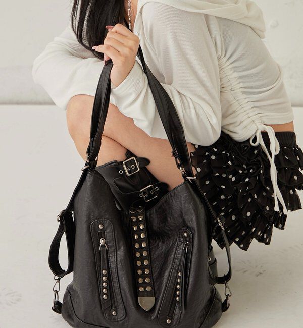  「2-WAY DOT STUDS RING BAG」|ショルダー・メッセンジャー|