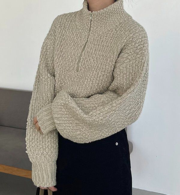  「ハーフジップニット」|ニット・セーター|