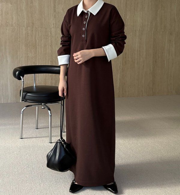  「【低身長サイズあり】〈C.L〉バイカラーポロカットワンピース」|ワンピース|