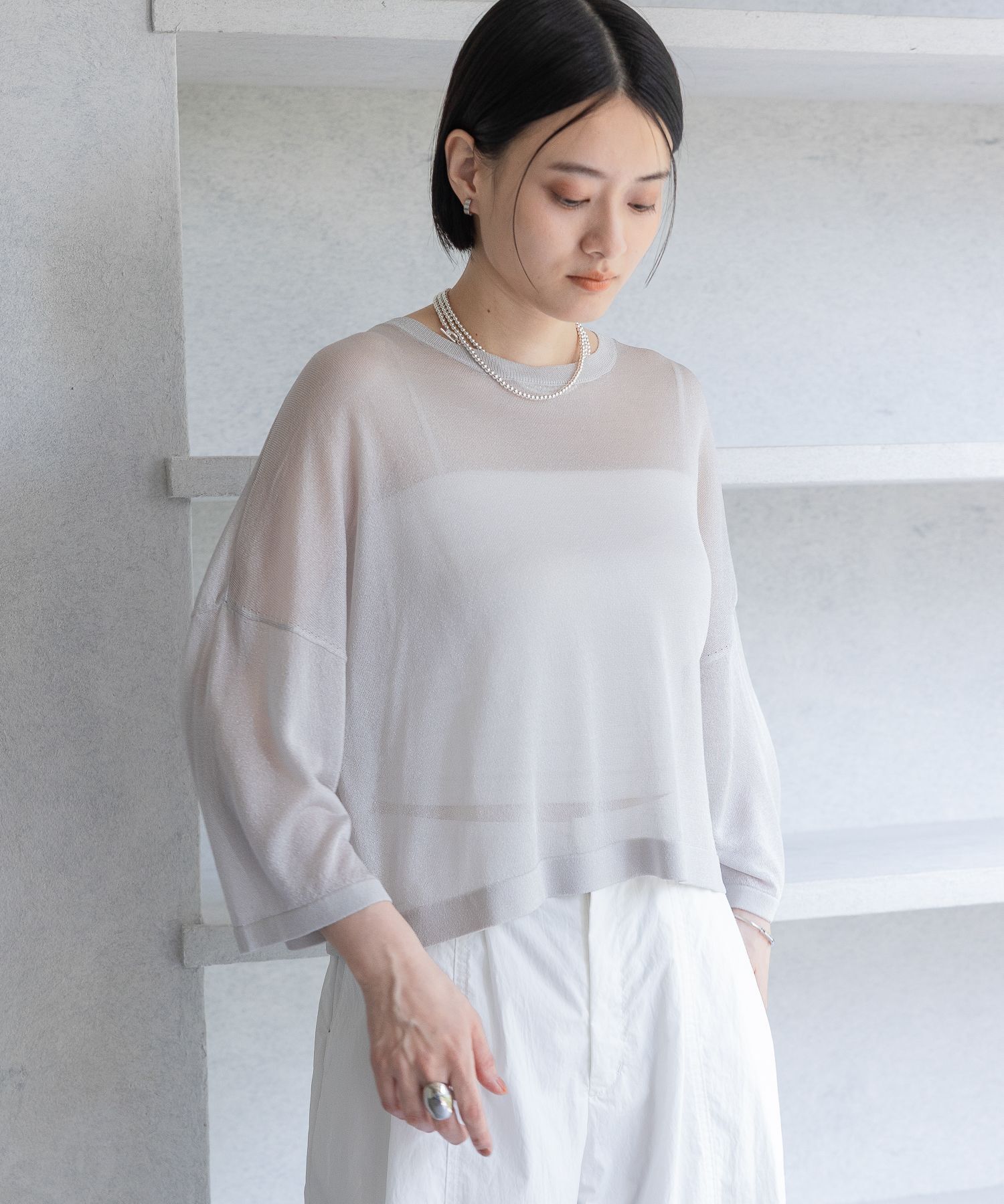 A part by 「ラメシアーニット_5分袖」|ニット・セーター|