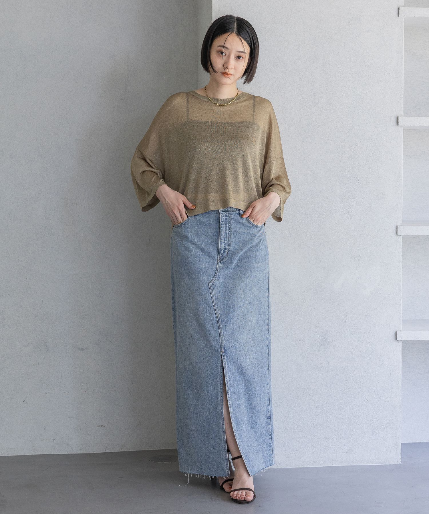 A part by 「ラメシアーニット_5分袖」|ニット・セーター|