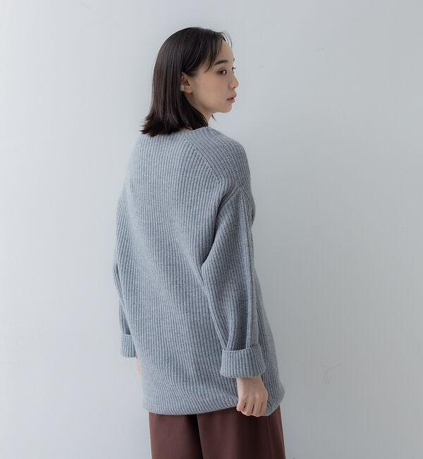 collex「オフネックリブニットチュニック」|ニット・セーター|