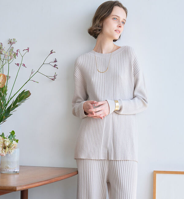 collex「【セットアップ対応】フロント スリット リブプルオーバー」|ニット・セーター|