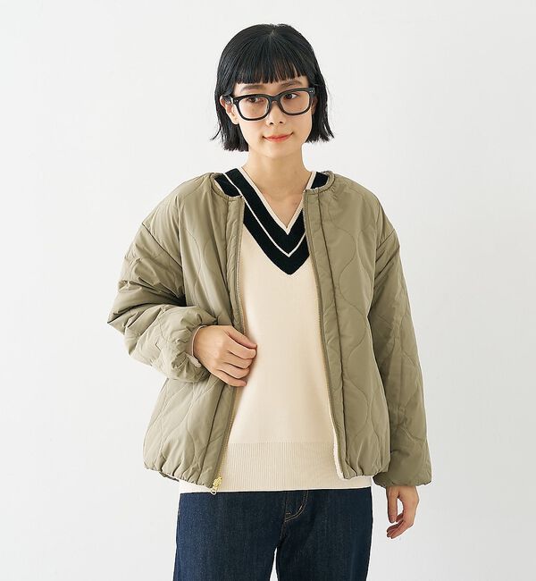 collex「キルト&times;ボアリバーシブル中綿ブルゾン」|ブルゾン・スタジャン|