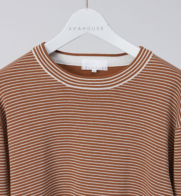 ABAHOUSE「【アンサンブル可能】リバー ニット クルーネック プルオーバー」|ニット・セーター|