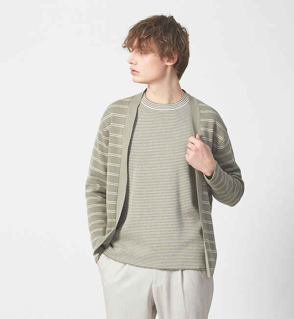 ABAHOUSE「【アンサンブル可能】リバーニットカーディガン」|カーディガン|カーキ