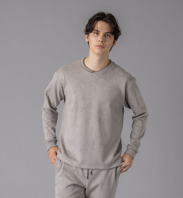 ABAHOUSE「【アンサンブル対応】シルキー ネオスエード プルオーバー / スウェット」|Tシャツ・カットソー|ライトグレー