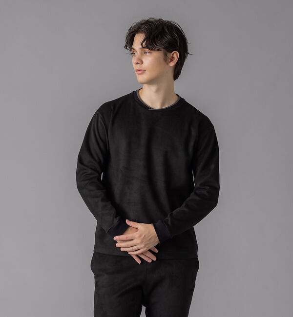 ABAHOUSE「【アンサンブル対応】シルキー ネオスエード プルオーバー / スウェット」|Tシャツ・カットソー|ネイビー