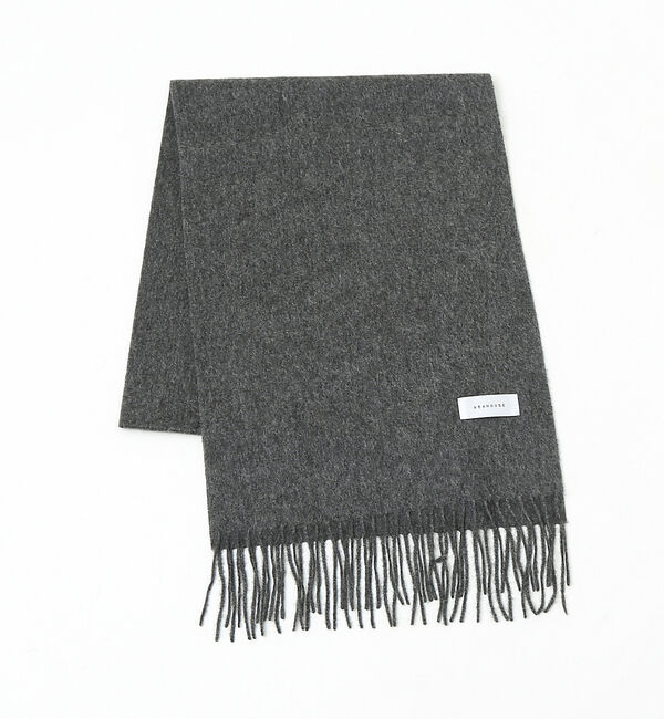 ABAHOUSE「【カシミヤ100%】 細幅 ベーシック マフラー 30&times;164」|マフラー|チャコールグレー