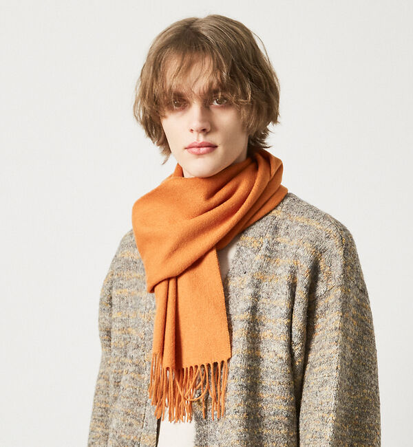 ABAHOUSE「【カシミヤ100%】 細幅 ベーシック マフラー 30&times;164」|マフラー|オレンジ