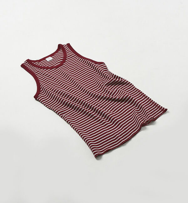 ABAHOUSE「【JEMORGAN/ジェーイーモーガン】ワッフル ボーダー タンクトップ」|キャミソール|ワイン