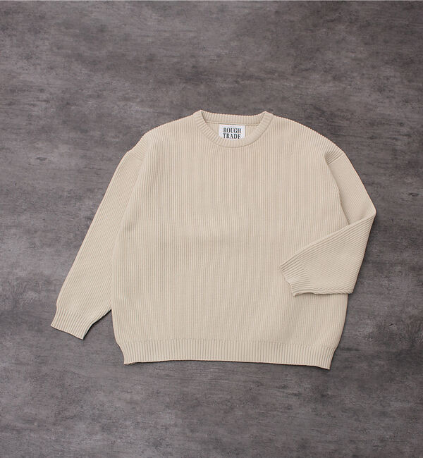 ABAHOUSE「ルーズ シルエット ポリ ハイゲージ クルーネック ニット」|ニット・セーター|