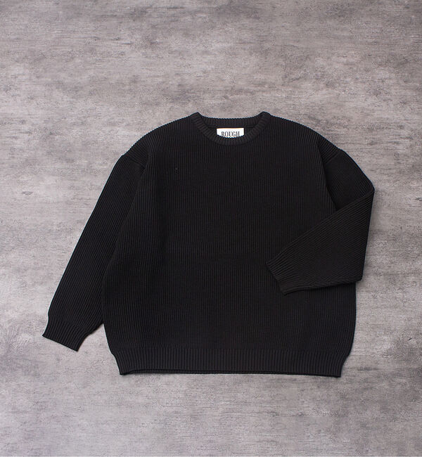 ABAHOUSE「ルーズ シルエット ポリ ハイゲージ クルーネック ニット」|ニット・セーター|