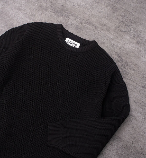 ABAHOUSE「ルーズ シルエット ポリ ハイゲージ クルーネック ニット」|ニット・セーター|