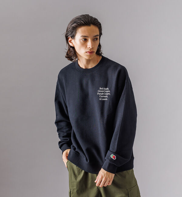 ABAHOUSE「【FRUIT OF THE LOOM】タイポグラフィ ヘビーオンス ルーズ クル」|スウェット・ジャージ|ブラック