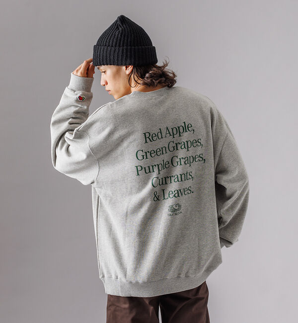 ABAHOUSE「【FRUIT OF THE LOOM】タイポグラフィ ヘビーオンス ルーズ クル」|スウェット・ジャージ|グレー