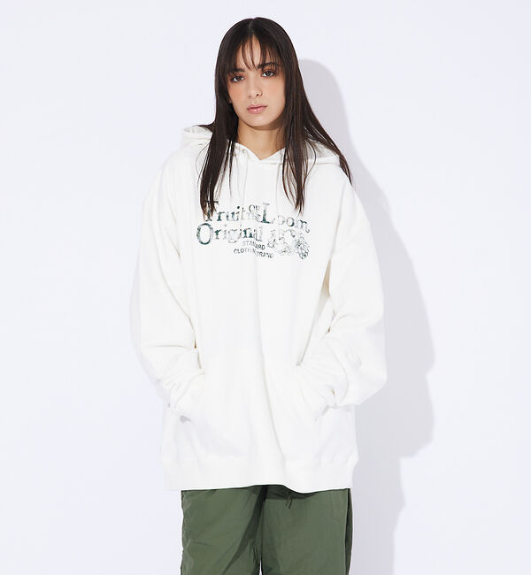 ABAHOUSE「【FRUIT OF THE LOOM/フルーツオブザルーム】FTL フルーツロゴ」|パーカー|ホワイト