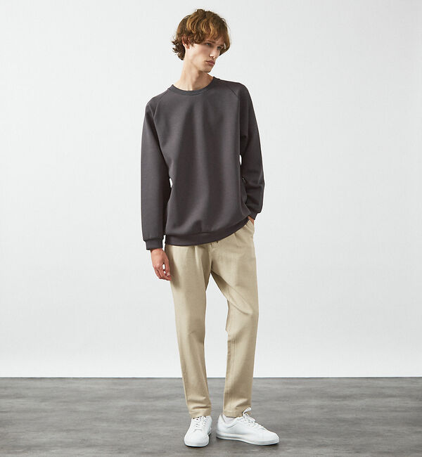 ABAHOUSE「【インバーテッドプリーツ】 ダンボールニット プルオーバー / クルーネック ス」|スウェット・ジャージ|