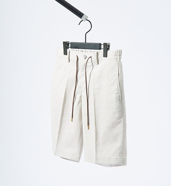 ABAHOUSE「ソロストレッチ リネン イージーショートパンツ / セットアップ対応」|その他|ベージュ