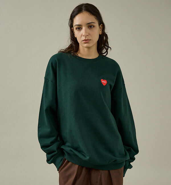 ABAHOUSE「【POLER / ポーラー】HEART LOGO EMBROIDERY CREW」|スウェット・ジャージ|グリーン