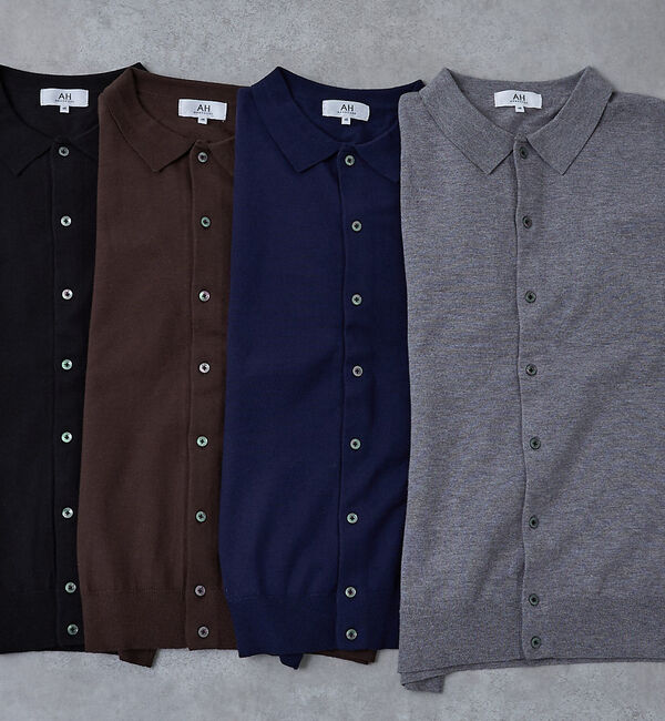 ABAHOUSE「【AH ABAHOUSE】カシミヤタッチ ニットシャツカーディガン」|ニット・セーター|