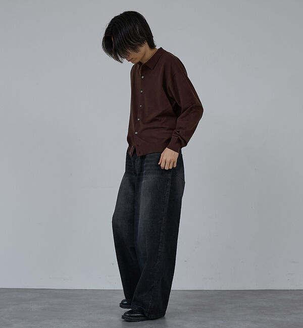 ABAHOUSE「【AH ABAHOUSE】カシミヤタッチ ニットシャツカーディガン」|ニット・セーター|