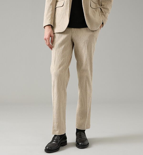 ABAHOUSE「【セットアップ対応】シャーリング コーデュロイ イージースラックス」|その他|ライトベージュ