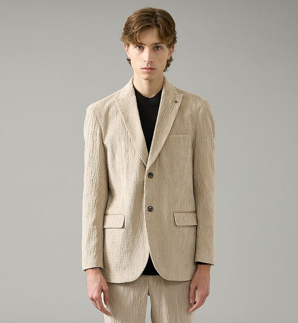 ABAHOUSE「【セットアップ対応】シャーリング コーデュロイ ジャケット」|テーラードジャケット|