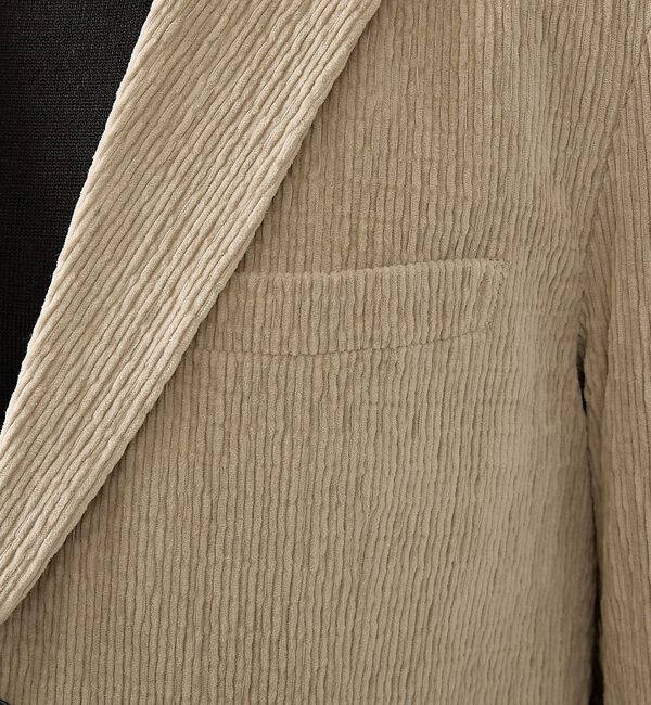 ABAHOUSE「【セットアップ対応】シャーリング コーデュロイ ジャケット」|テーラードジャケット|