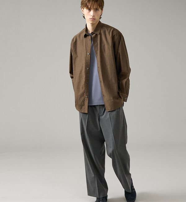 ABAHOUSE「シアーウール オーバーサイズ レギュラーカラーシャツ【予約】」|シャツ・ブラウス|
