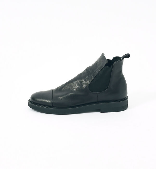 alfredoBANNISTER「【ソフトレザー】ドレープ サイドゴア ブーツ」|ショートブーツ|