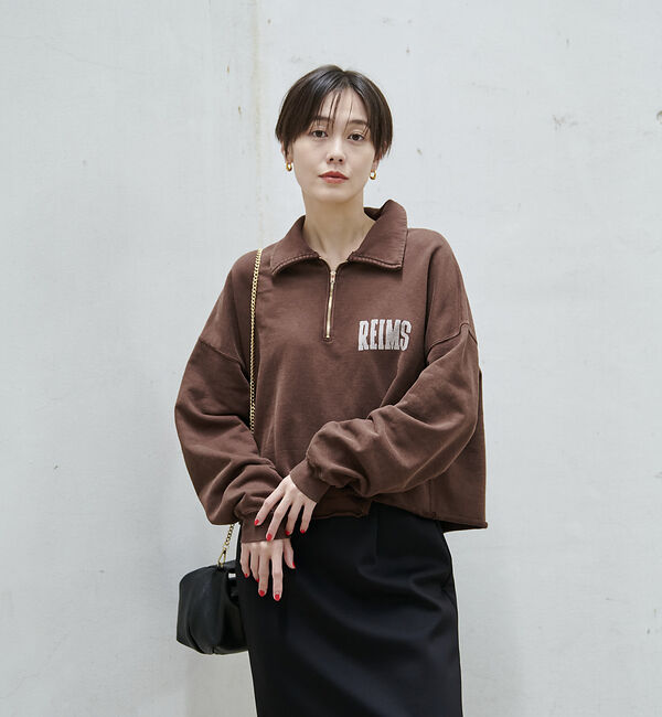 Rouge vif「【REMI RELIEF/レミレリーフ】別注ハーフzipスウェット」|スウェット・ジャージ|